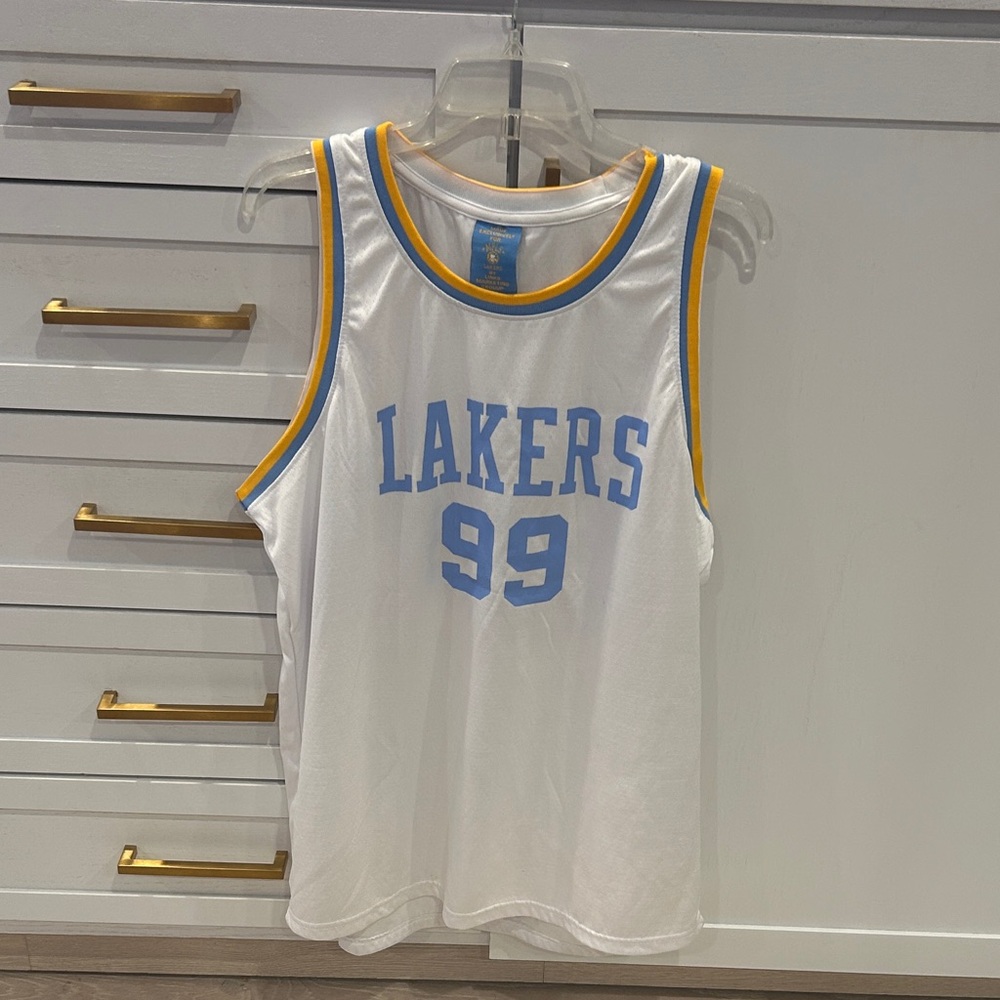White Lakers 99 Basketball Jersey